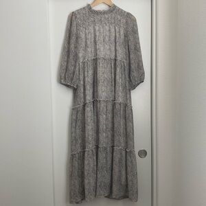 Black and white striped maxi dress